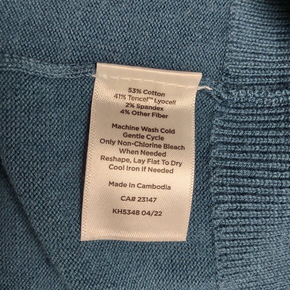 NWT Talbots blue cotton blend lightweight button front cardigan womens 3X XXXL - Picture 9 of 9